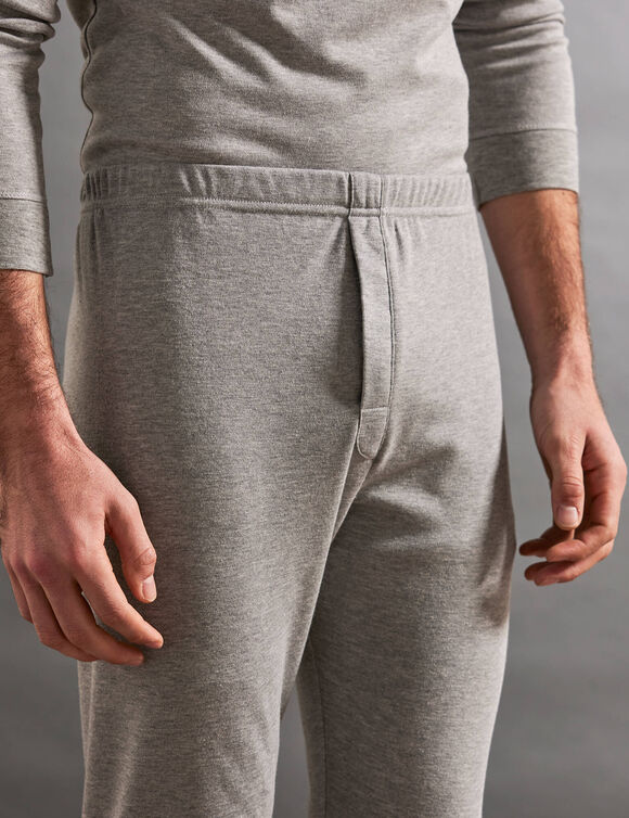 Cale&ccedil;on long coton - lot de 2 (gris chin&eacute;)