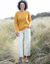Pull col rond maille anglaise (curry)
