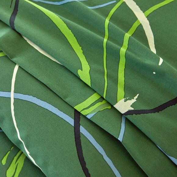 Linge de lit Noémie polycoton imprimé cercles (vert)
