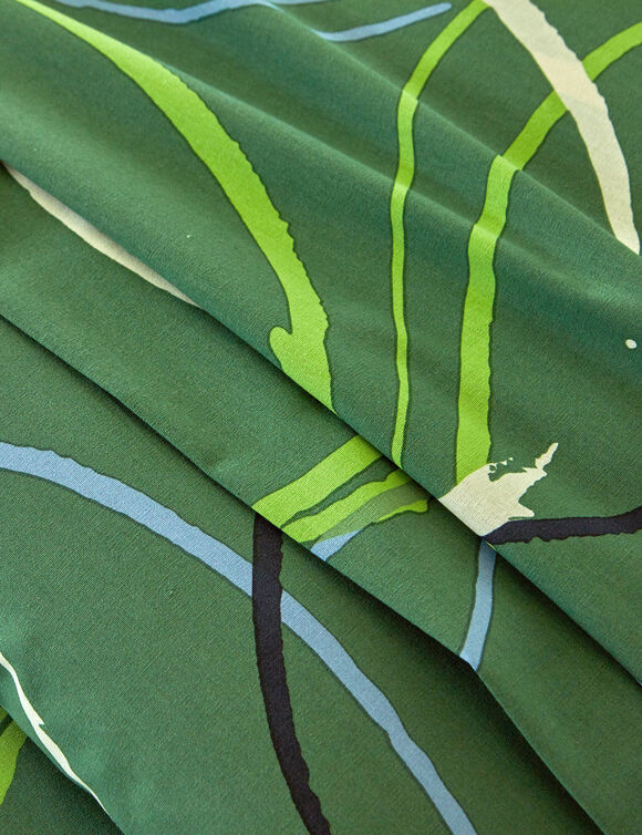 Bedlinnen Noémie in polykatoen met cirkelprint (groen)