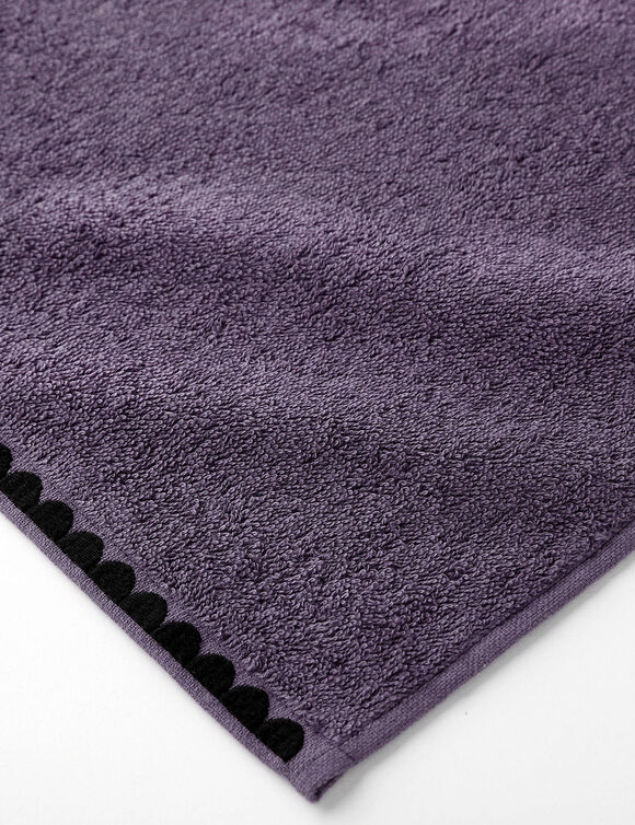 Badstof, afgewerkt met fantasieborduursel - 420g/m2  (aubergine)