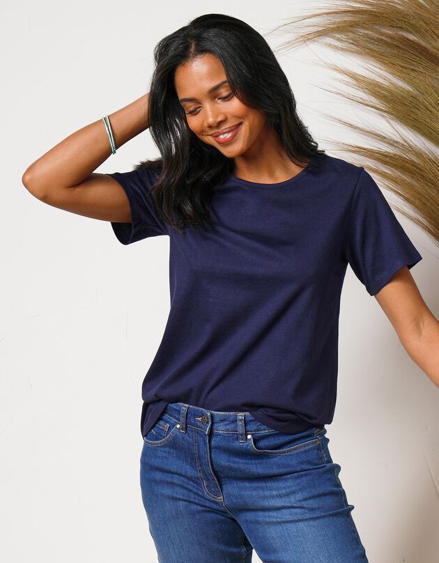 Tee-shirt manches courtes uni (marine)