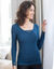 Tee-shirt manches longues chaleur seconde peau et détails dentelle (bleu nuit)
