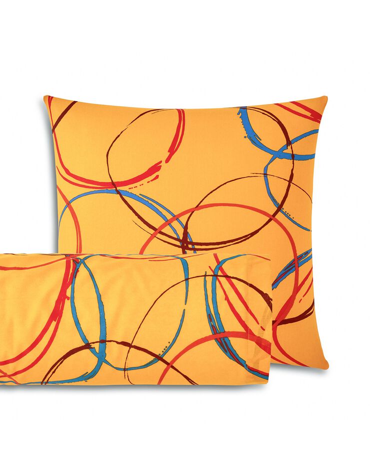 Linge de lit Noémie polycoton imprimé cercles (épice)