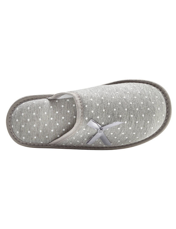 Mules plates à pois (gris clair)