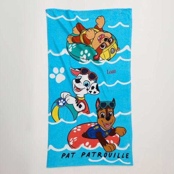 Pat'Patrouille&reg;-badlaken voor kinderen, te personaliseren, van badstof en katoenfluweel - 320 g/m&sup2;, te personaliseren (blauw)