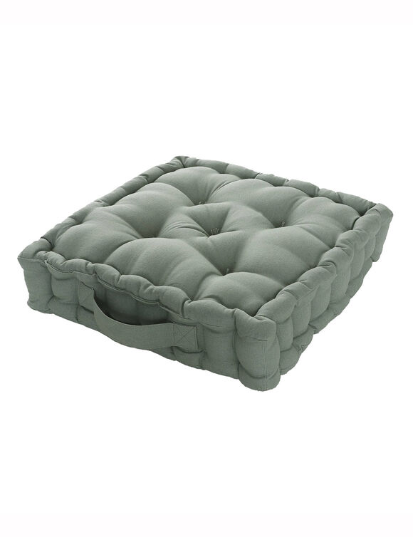 Coussin de sol uni coton (eucalyptus)