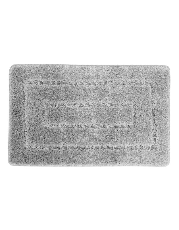 Tapis de bain reliefé cadre, gris Tapis de bain reliefé cadre, gris, hi-res