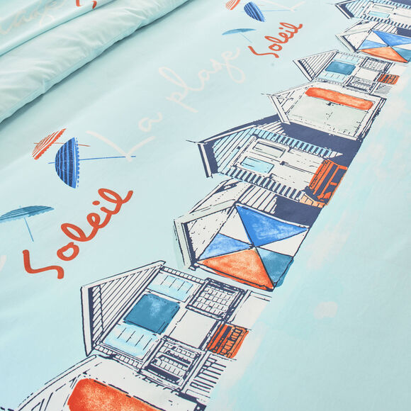 Bedlinnen Cabine, in bedrukt katoen (blauw)