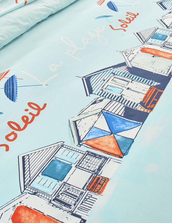 Bedlinnen Cabine, in bedrukt katoen (blauw)