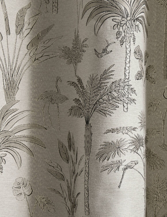 Gordijn in jacquard met palmboommotief (naturel)
