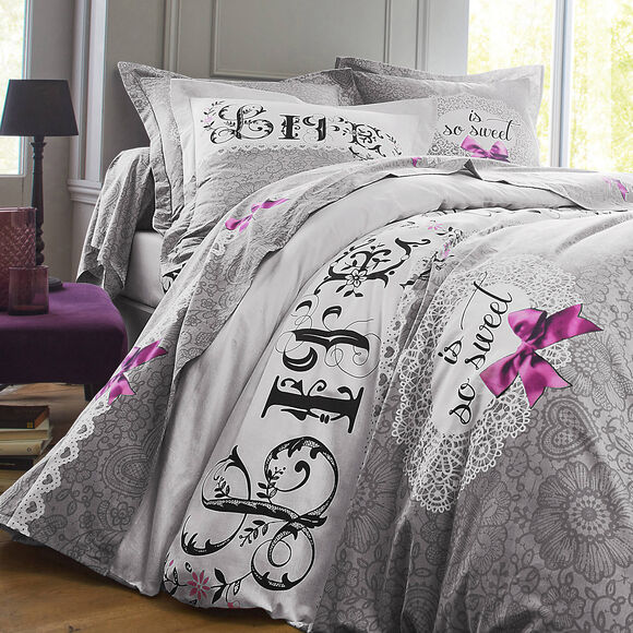 Linge de lit Clothilde - coton (gris)