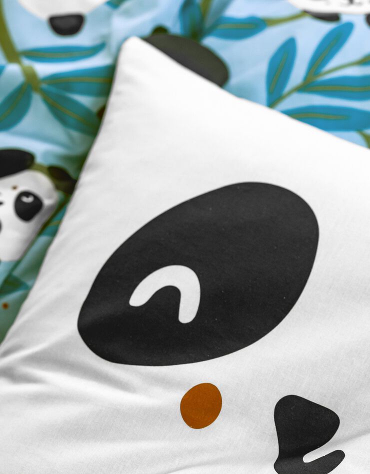Linge de lit enfant Tao à motifs Panda en coton biologique (ciel)