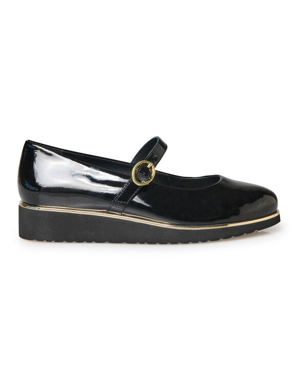 Babies compens&eacute;es cuir largeur confort (noir)