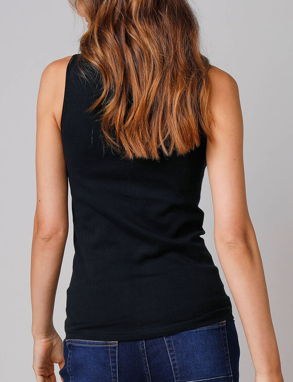 D&eacute;bardeur coton et dentelle - lot de 2 (noir)