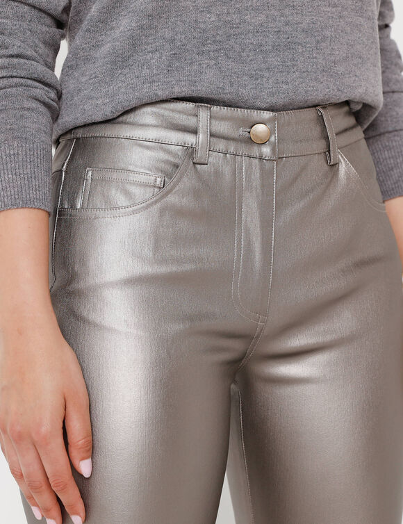 Pantalon droit enduit (mordoré)