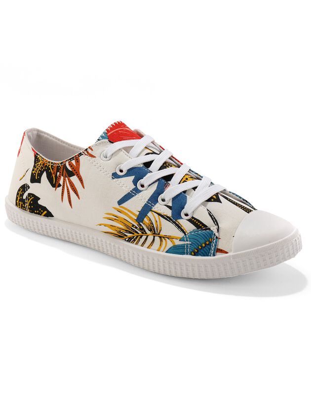 Sneakers in canvas - bladerenprint (veelkleurig)