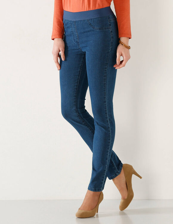 Jegging denim taille élastiquée - grande stature (stone)