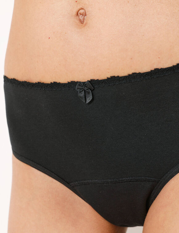 Culotte menstruelle ceinture dentelle - forme maxi (noir)