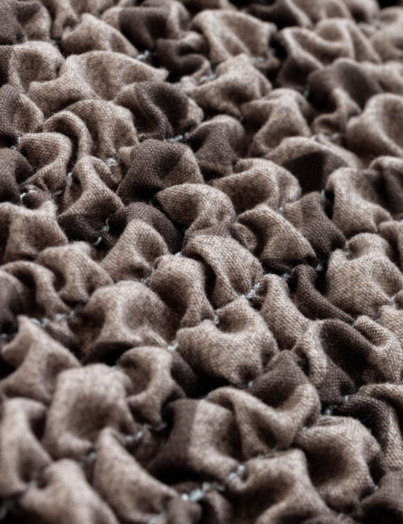 Housse bi-extensible microfibre gaufrée graphique pour fauteuil cabriolet (chocolat)