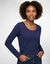 T-shirt met lange mouwen, van jersey (marine)