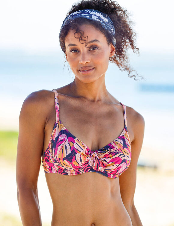 Bikinibeha Baracoa met beugels - korfmodel (grijs / oranje)