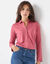 T-shirt boutonné manches longues, col polo (violine grisé)