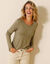 T-shirt uni col rond stretch (kaki)