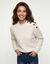 Pull col montant, maille poilue fantaisie (&eacute;cru)