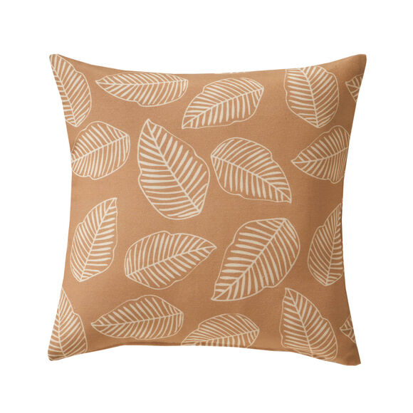 Housse de coussin imprimé petites feuilles - lot de 2 (oker)