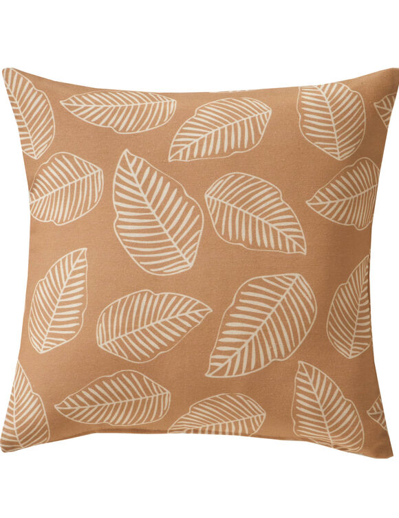 Housse de coussin imprimé petites feuilles - lot de 2 (ocre)