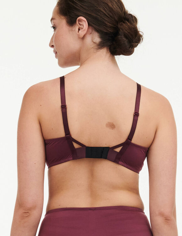 Soutien-gorge emboîtant en maille et dentelle « Tatoo love » - avec armatures (prune)