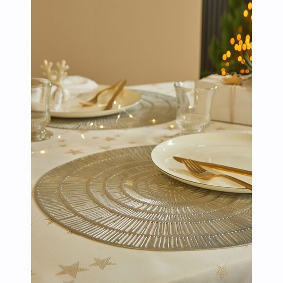 Lot de 2 sets de tables m&eacute;tallis&eacute;s (argent&eacute;)