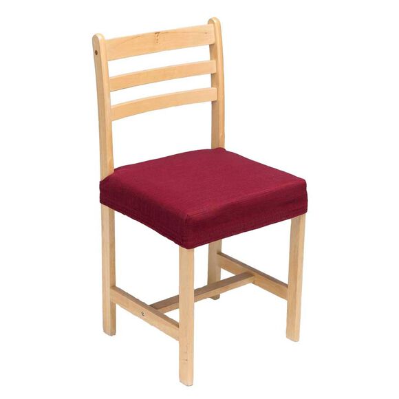 Housse chaise unie extensible - housse int&eacute;grale ou assise seule (bordeaux)