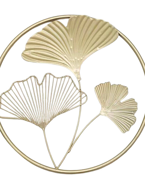 Metalen "ginkgo" decoratie (goudkleurig)