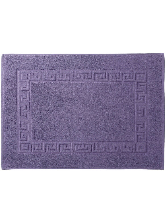 Tapis de bain éponge liteau motif frise grecque (aubergine)