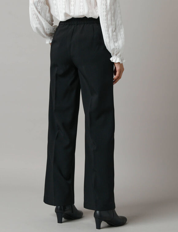 Pantalon large à pinces (noir)