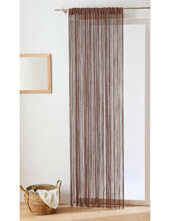 Rideau de fils découpable finition passe-tringle (chocolat)