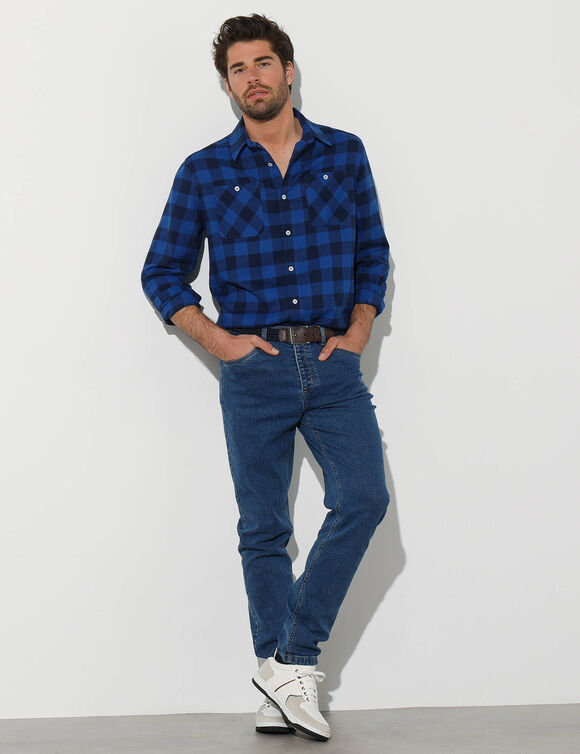 Chemise carreaux écossais flanelle (bleu / marine)