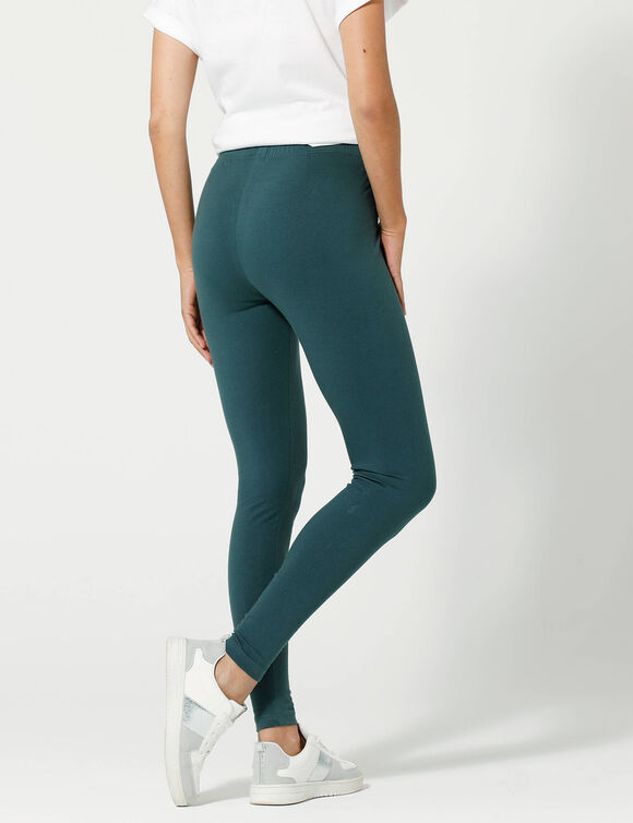 Legging uni maille jersey (vert foncé)