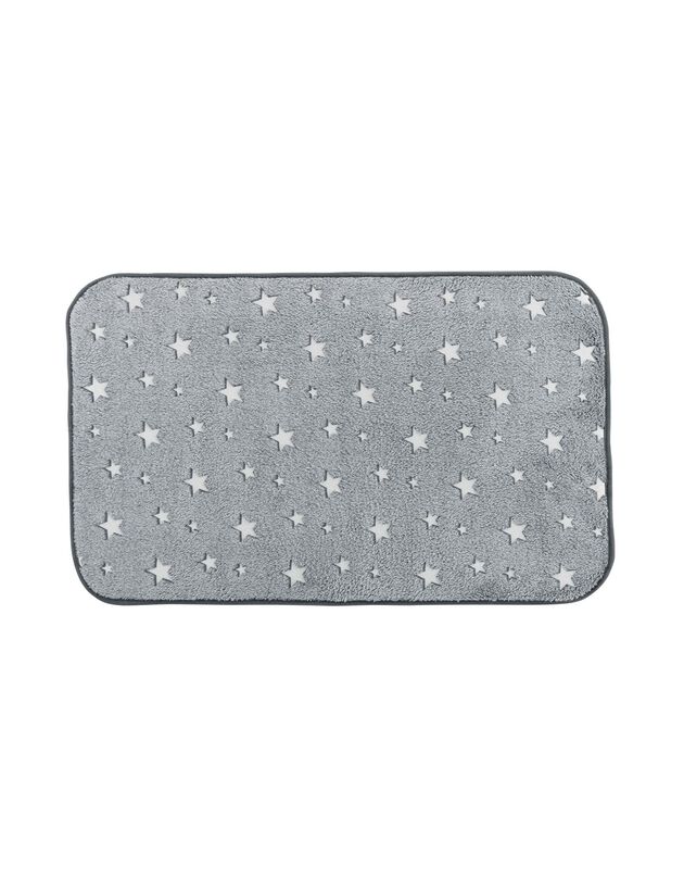 Tapijt in flanel met fluorescerende sterrenprint - rechthoekig (grijs)