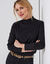 T-shirt met opstaande hals en lange mouwen (zwart)