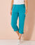 7/8-broek met tailleband in tricot (donker turkoois)