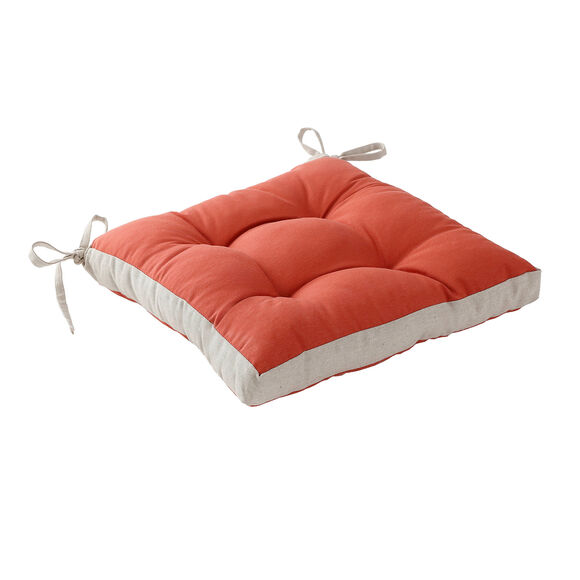 Tweekleurig stoelkussentje - set van 2 (terracotta)