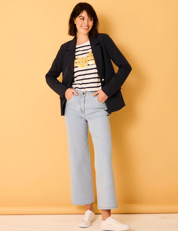 Veste blazer, boutonnage croisé (marine)