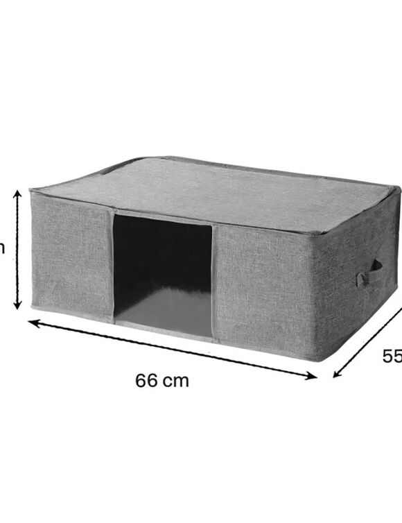 Housse rangement tissu gris pour couette (gris)