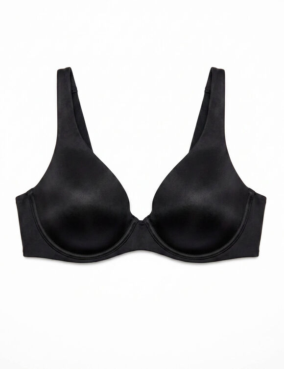 Soutien-gorge forme foulard microfibre satin&eacute;e invisible - avec armatures (noir)