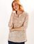 Tuniek met kasjmiermotief print en oprolbare mouwen (wit / beige)