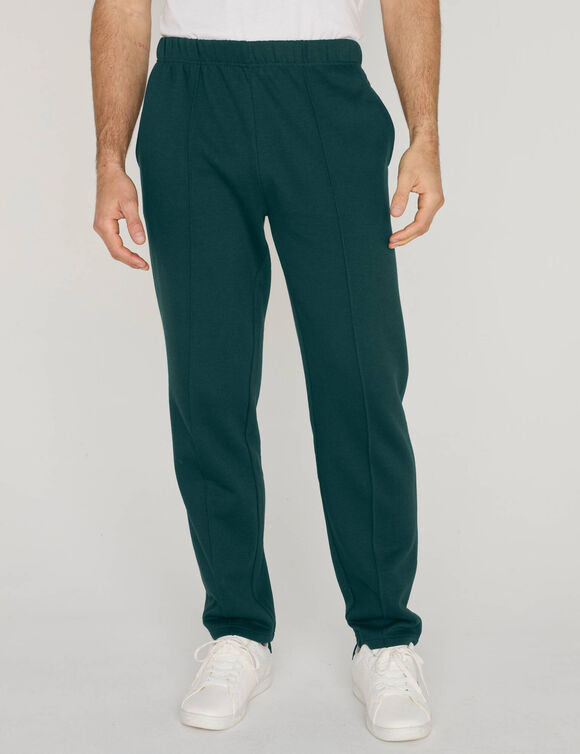 Pantalon loisirs molleton, bas droits (vert fonc&eacute;)