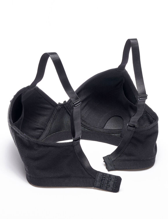 Soutien-gorge post-op&eacute;ratoire coton stretch bonnets moul&eacute;s - sans armatures (noir)